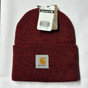 Carhartt knit Cuffed Beanie Style Hat - Red/Black